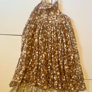 Rylee + Cru Brown Floral Kids Dress